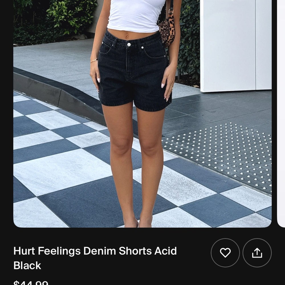 NEW W TAGS Hurt Feelings Short - White Fox Boutique - Black Acid